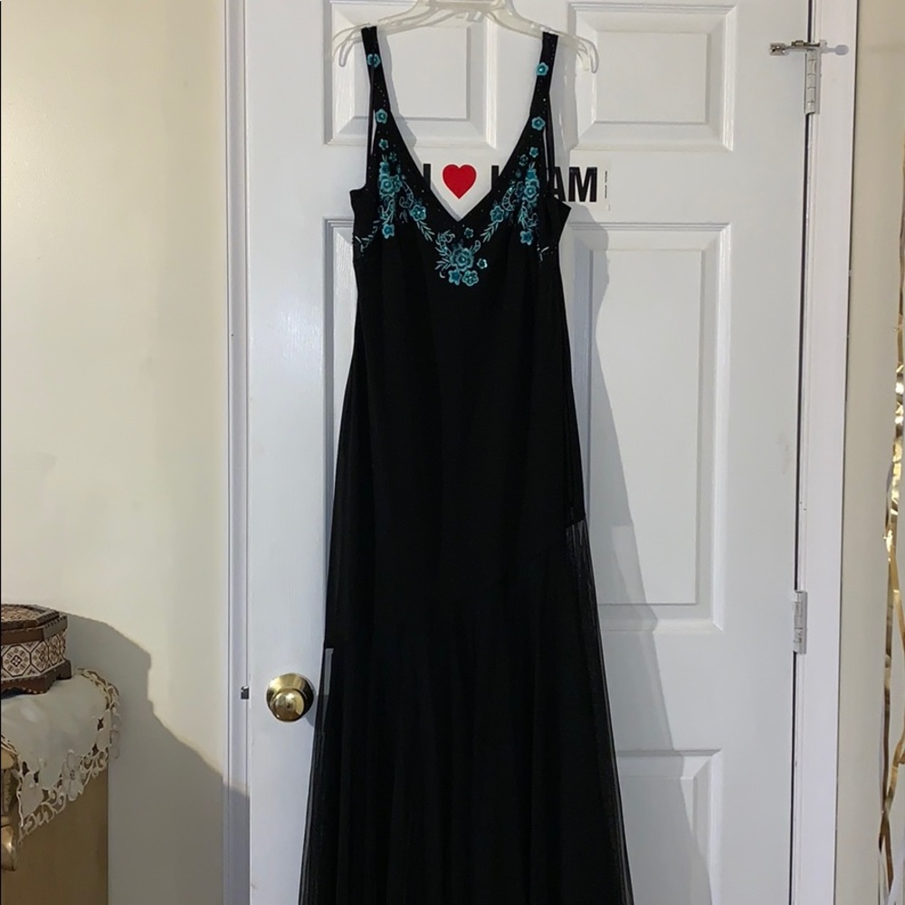 Black and blue dress